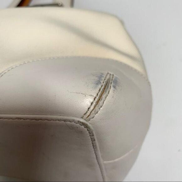 Coach Satchel Reversible Handles Ivory Canvas/Leather Trim M042-1834 - Picture 10 of 13